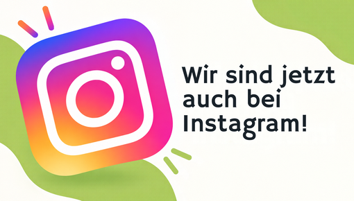 Ankündigung des Neuen Instagramaccounts mit Logo Instagram