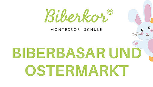 Plakatankündigung Biberbasar mit Hasenbild